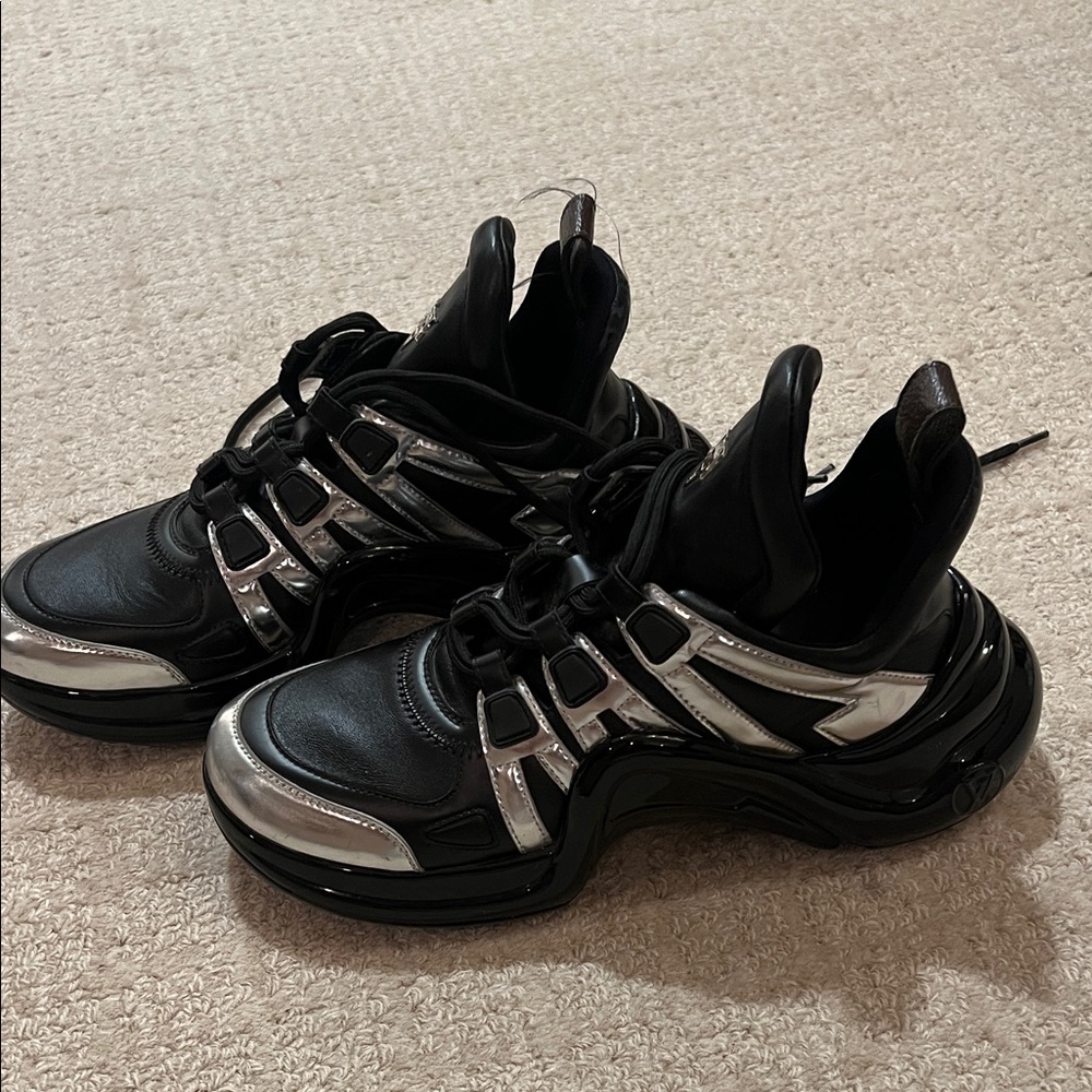 Louis Vuitton Black and Silver Athletic Shoes - Picture 2 of 8